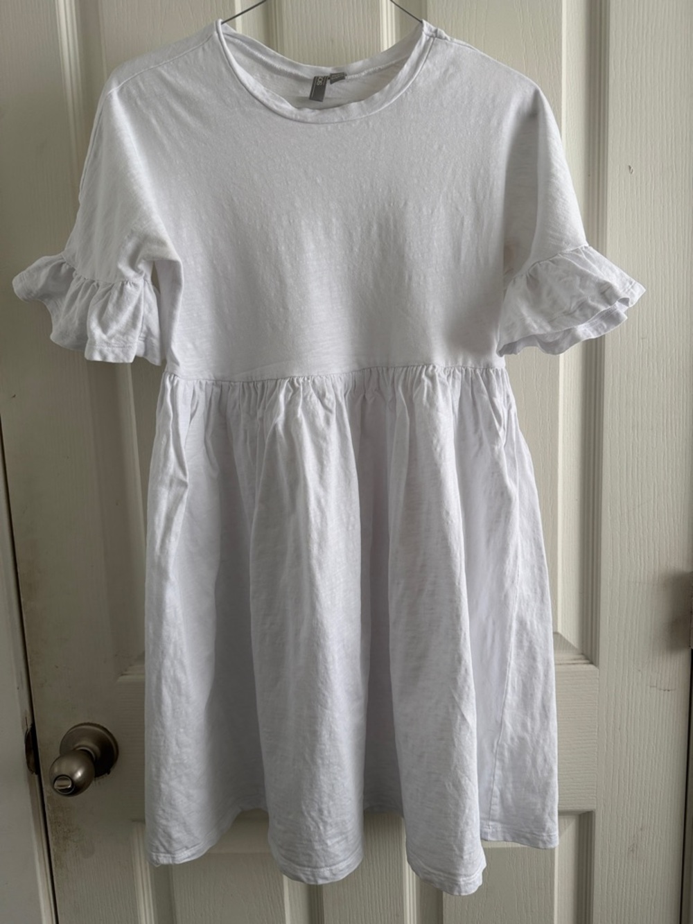 ASOS White Ruffle-Sleeve Mini Dress - Picture 4 of 4